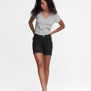 Rag & Bone Highland Maya Black High Rise Denim Shorts